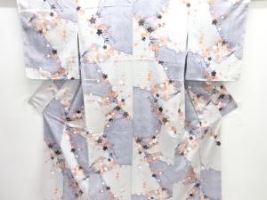 扇に桜模様小紋着物